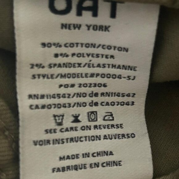 OAT NEW YORK high rise wide leg jeans in martini olive size 29 NWT - Picture 7 of 9